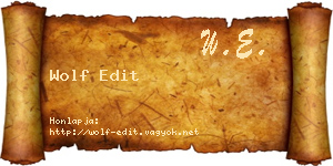 Wolf Edit névjegykártya
